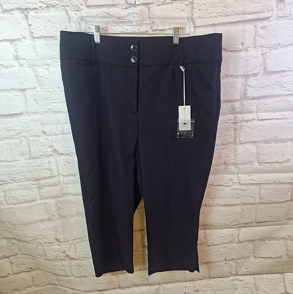 NWT Lane Bryant 16 Modern Stretch High Rise Pedal Pants Navy Blue